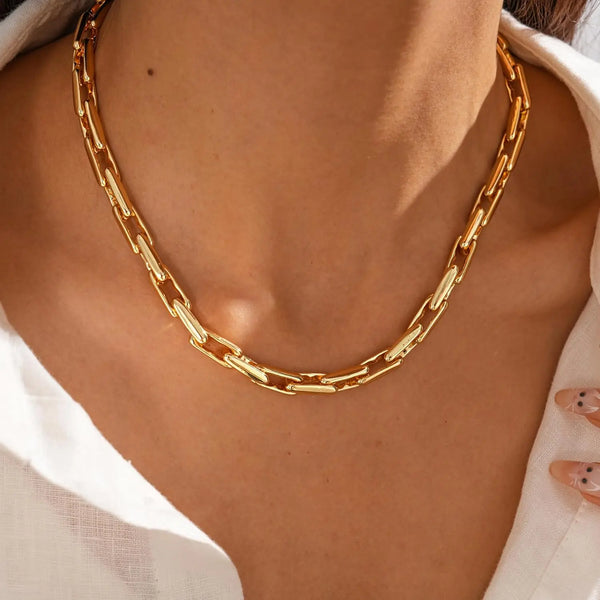 Necklaces for Women 14K Gold Plated Trendy Chunky Chain Choker Jewelry