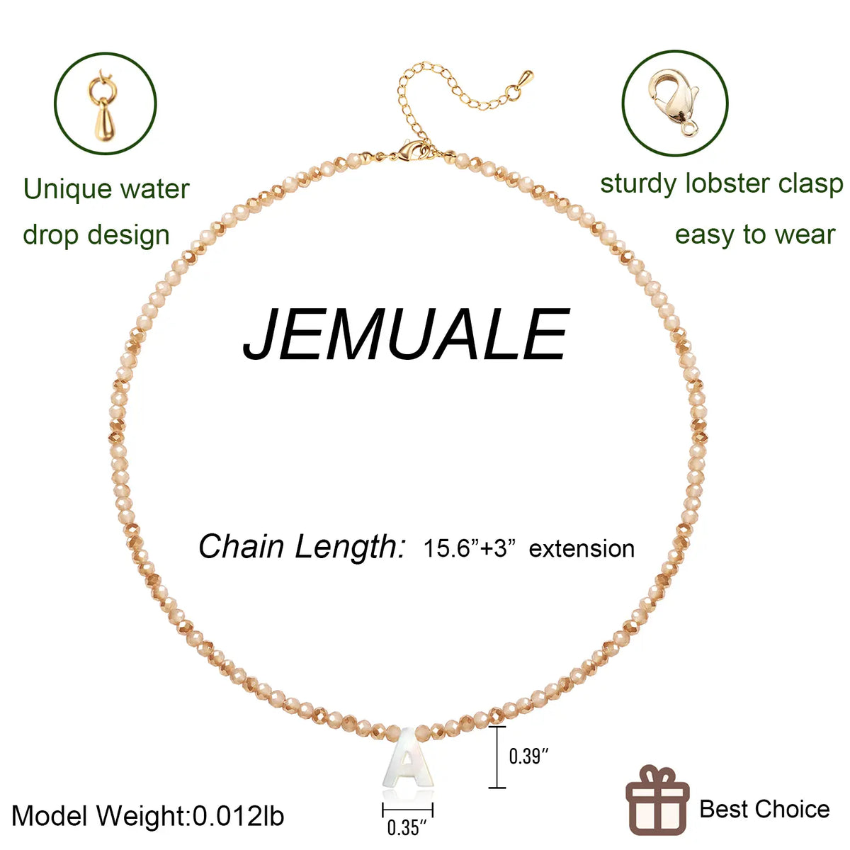 Pendant Necklaces for Women Initial Choker Necklace Beaded Shell Letter Bracelet Trendy Tiny A-Z Simple Jewelry
