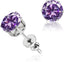 Implant Grade Titanium Stud Earrings 6MM Multicolor CZ for Women