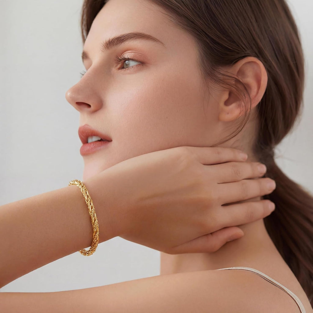 14K Gold Bracelets for Women Gold Bracelets for Women Rope Bracelet