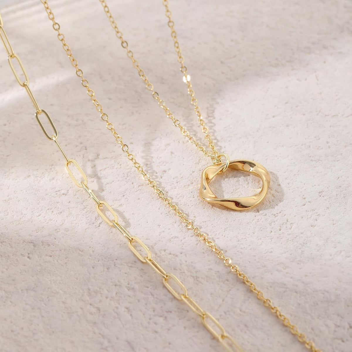 Gold Necklace for Women 14K Gold Chain Necklaces Dainty Layered Necklaces Simple Stackable Pendant Necklaces Herringbone Cuban Paperclip Chain Gold Choker Necklaces Gold Jewelry for Women