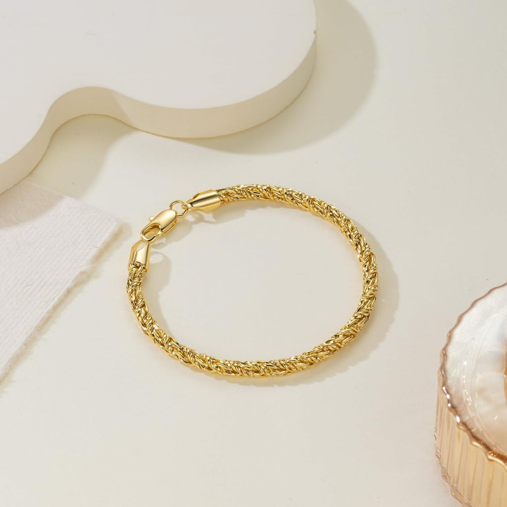 14K Gold Bracelets for Women Gold Bracelets for Women Rope Bracelet