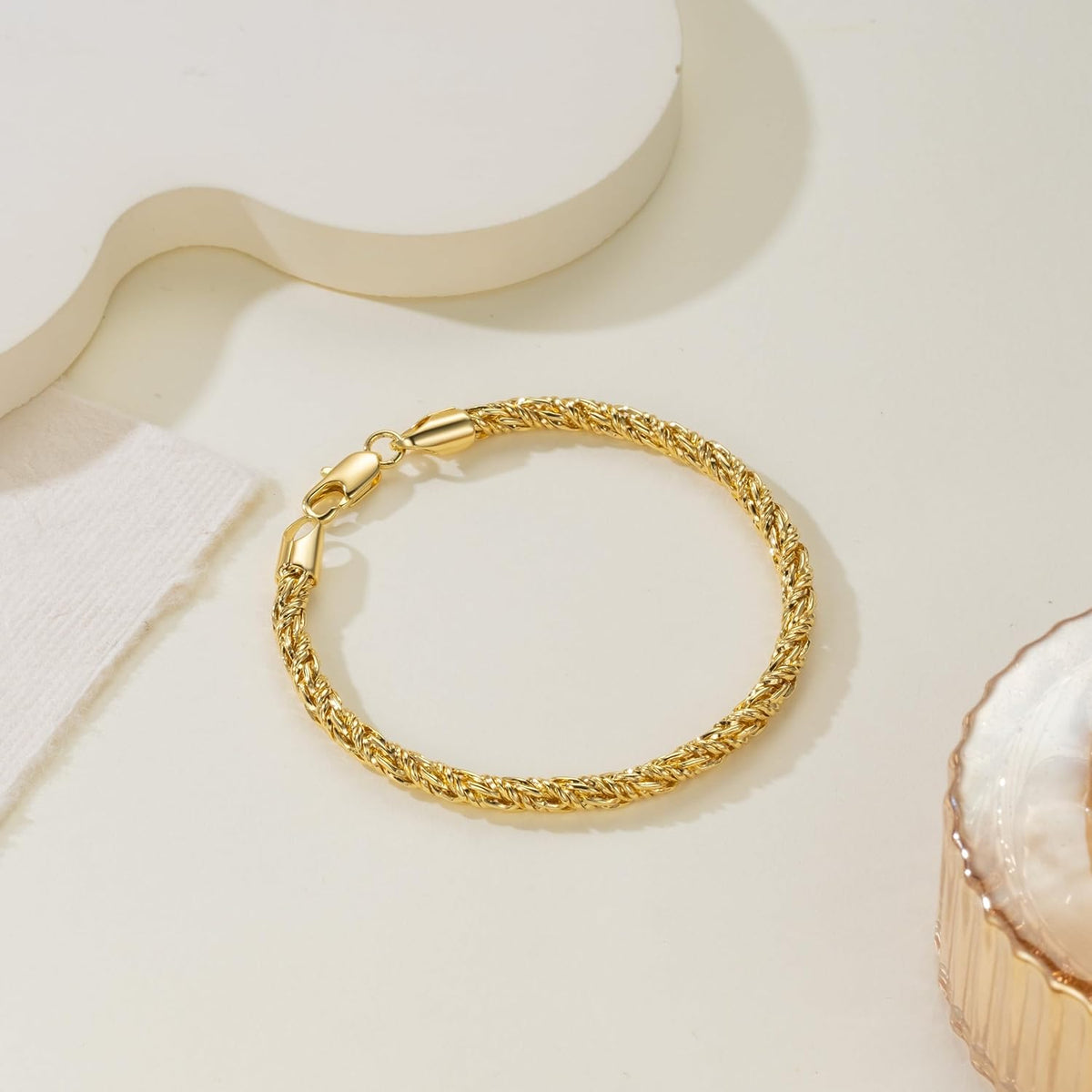 14K Gold Bracelets for Women Gold Bracelets for Women Rope Bracelet