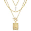 14K Gold Plated Layered Initial Necklaces for Women Trendy, Simple Cross Choker Square Letter Pendant Necklace, Paperclip Chain Necklaces Jewelry