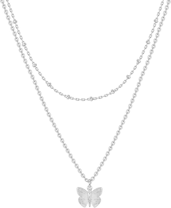 14K Gold Plated Layering Necklaces for Women, Cute Motif Pendants