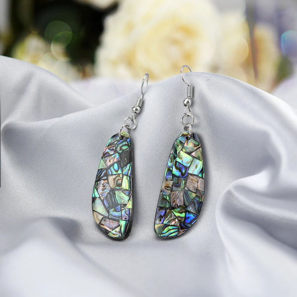 Chic Casual Abalone Shell 925 Sterling Silver Dangle Earrings,19X69Mm
