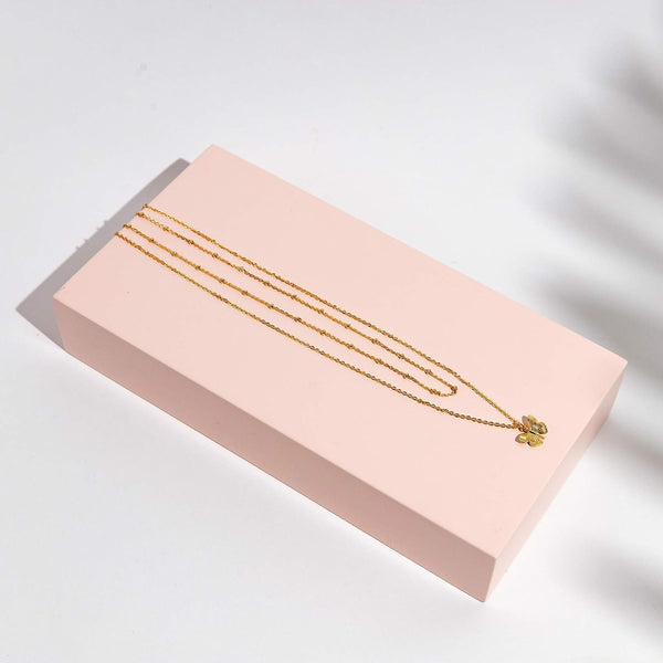 14K Gold Plated Layering Necklaces for Women, Cute Motif Pendants