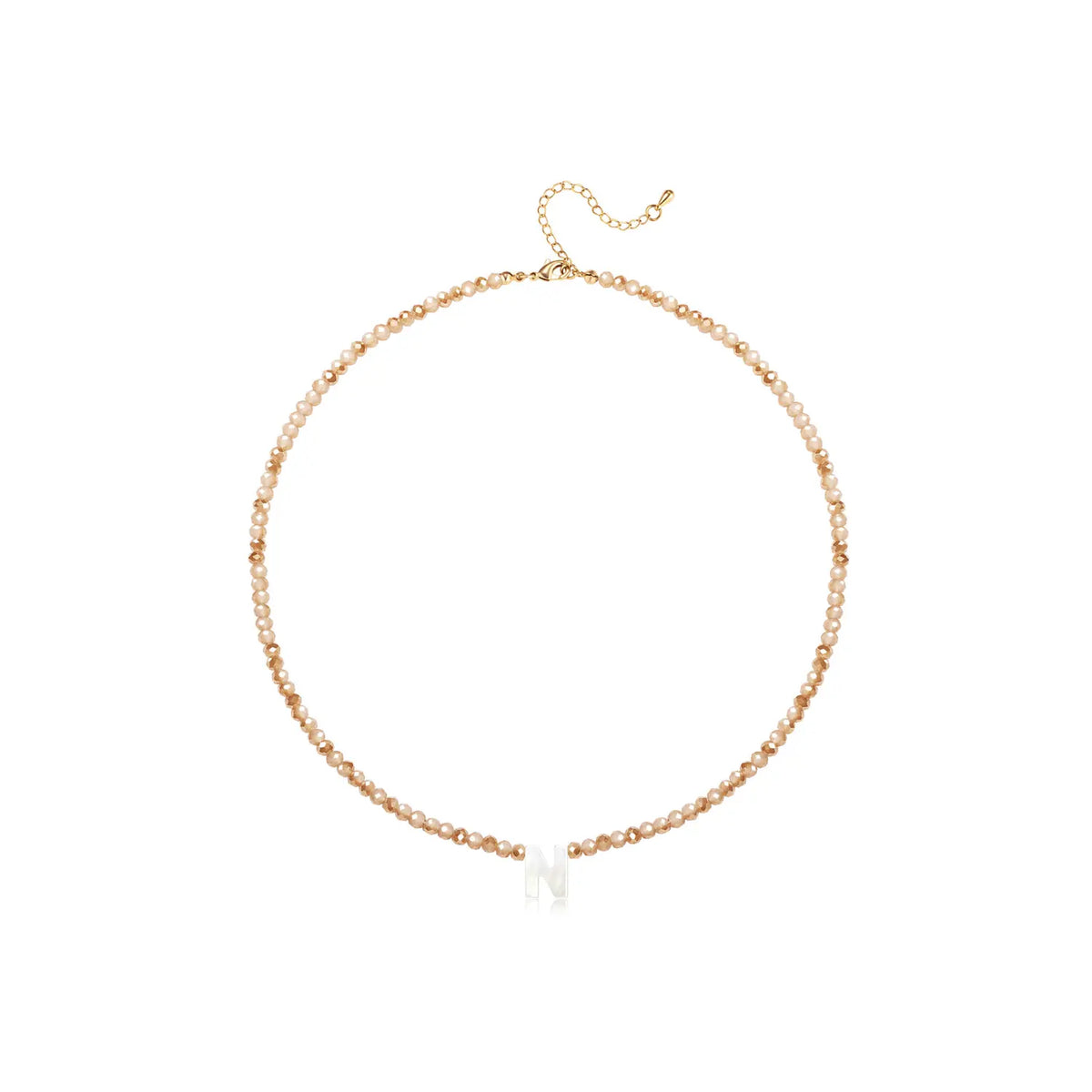 Pendant Necklaces for Women Initial Choker Necklace Beaded Shell Letter Bracelet Trendy Tiny A-Z Simple Jewelry