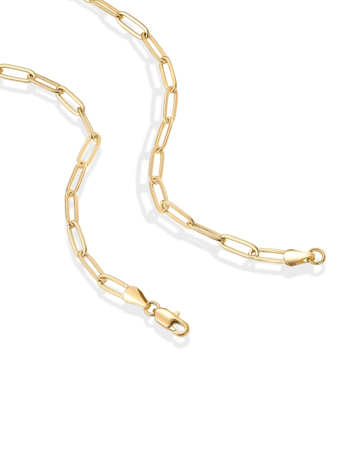 PAVOI 14K Gold Plated Paperclip Chain Necklaces for Women - Dainty Gold Jewelry Chain Necklace - Lightweight 20" Adjustable Link Chain Necklaces