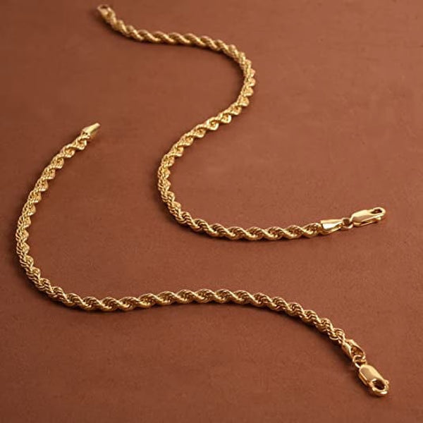 Gold Filled Chain Bracelet Collection - 14K Solid Yellow Gold Filled Rope Chain Bracelets (2.7Mm-3.8Mm) for Women and Men with Different Sizes (2.7Mm, 3.8Mm)