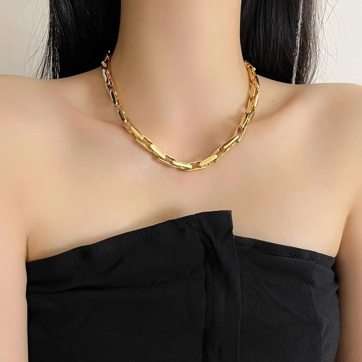 Necklaces for Women 14K Gold Plated Trendy Chunky Chain Choker Jewelry