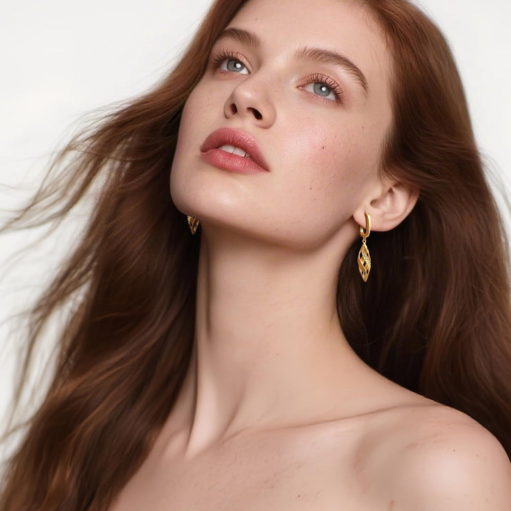 14K Gold Earrings for Women Gold Hoop Dangle Drop Earrings for Women