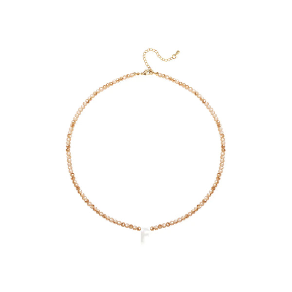 Pendant Necklaces for Women Initial Choker Necklace Beaded Shell Letter Bracelet Trendy Tiny A-Z Simple Jewelry