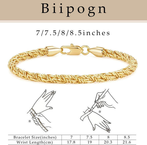 14K Gold Bracelets for Women Gold Bracelets for Women Rope Bracelet