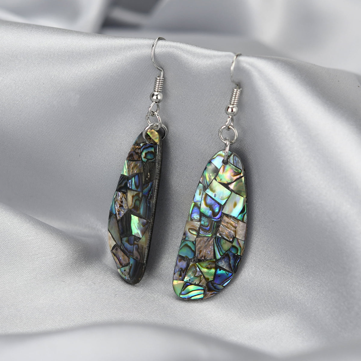 Chic Casual Abalone Shell 925 Sterling Silver Dangle Earrings,19X69Mm