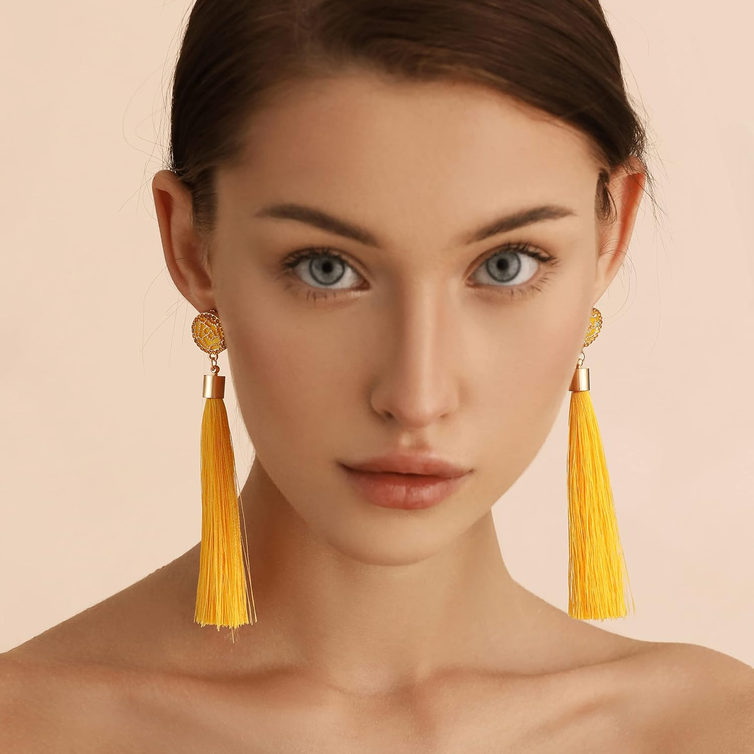 Colorful Tassel Earrings for Women Bohemian Long Dangle Drop Statement Earrings Fashion Jewelry for Birthday Christmas Valentines Day Gift Secondary image