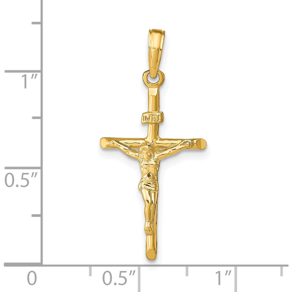 14K Yellow Gold Stick Style Crucifix Pendant