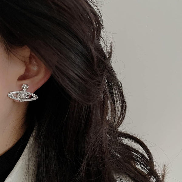 Chrome Heart Saturn Earrings for Women Space Earrings