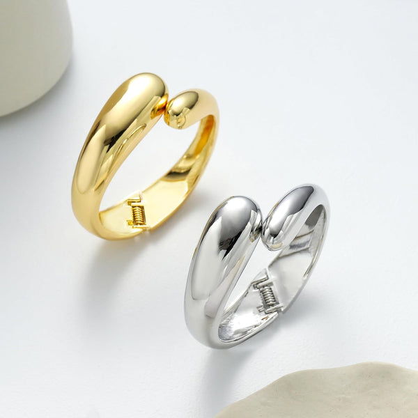 Bangle Bracelets for Women | 14K Gold Plated Trendy Wide Bracelets