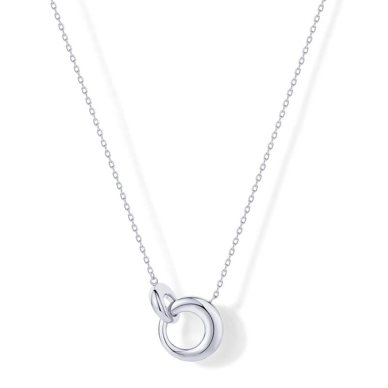 PAVOI 14K Gold Plated Dainty Interlock Pendant Necklace for Women | Circle Link Pendant Necklaces