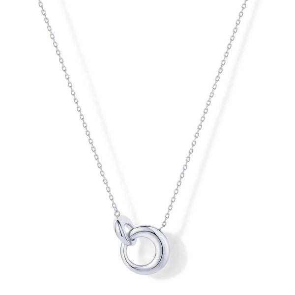 PAVOI 14K Gold Plated Dainty Interlock Pendant Necklace for Women | Circle Link Pendant Necklaces