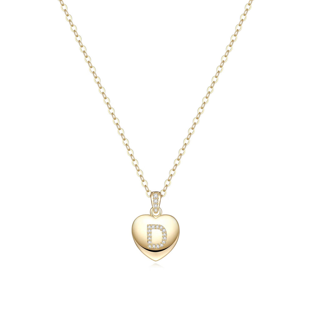 Initial Necklace for Women 14K Gold Plated Cubic Zirconia Letter Pendant Necklace for Women Birthday Christmas Mothers Day Gifts