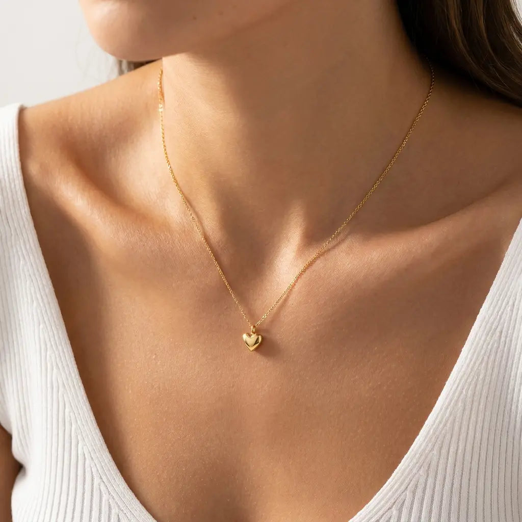Women'S Dainty Alloy-Coated Heart Shape Necklace, Necklaces for Women with 16"+2" Extender, Tiny Minimalist Layered Chains, Valentine Gift for Her, Fashion Costume Jewelry for Anniversaries
