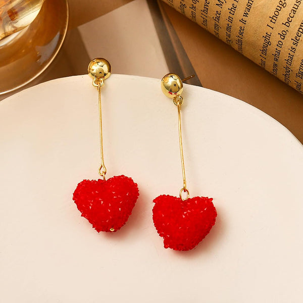 Valentines Outfits for Women Valentines Earrings Heart Earrings for Women Sparkling Red Heart Rhinestone Dangle Earring Valentine'S Day Gifts for Her Valentine Jewelry Accessories