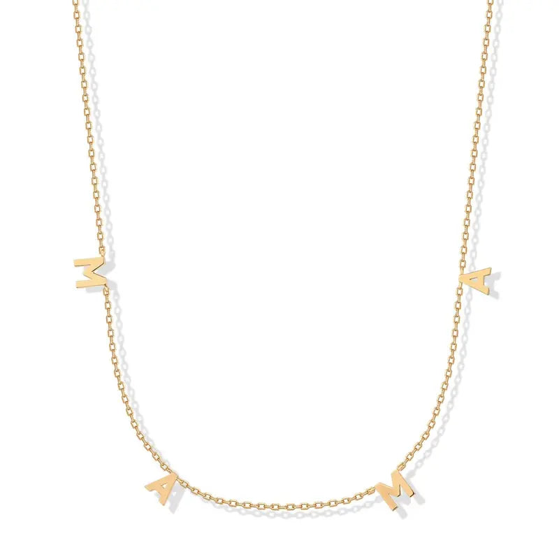 PAVOI 14K Gold Plated Mom Necklace for Women - Mama Pendant Necklaces Gold Jewelry Gift for Mothers Day - Trendy Pendant New Mom Jewelry with Cubic Zirconia, Heart, Bubble Letter