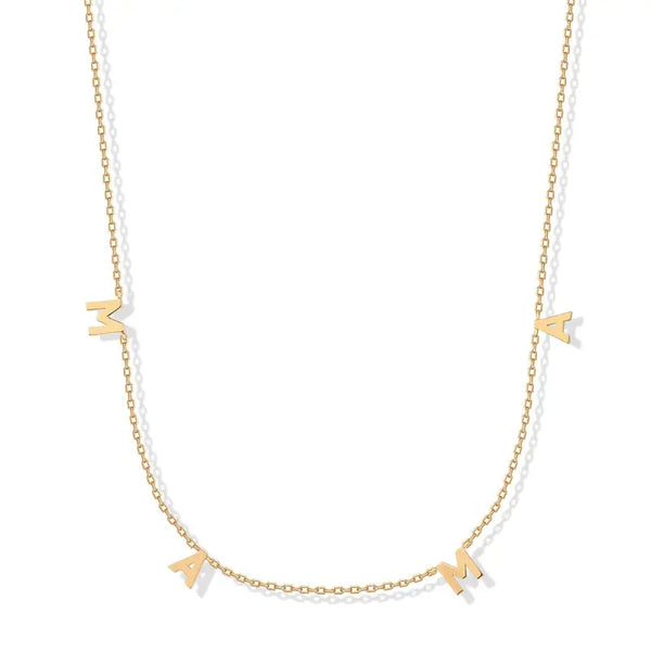 PAVOI 14K Gold Plated Mom Necklace for Women - Mama Pendant Necklaces Gold Jewelry Gift for Mothers Day - Trendy Pendant New Mom Jewelry with Cubic Zirconia, Heart, Bubble Letter