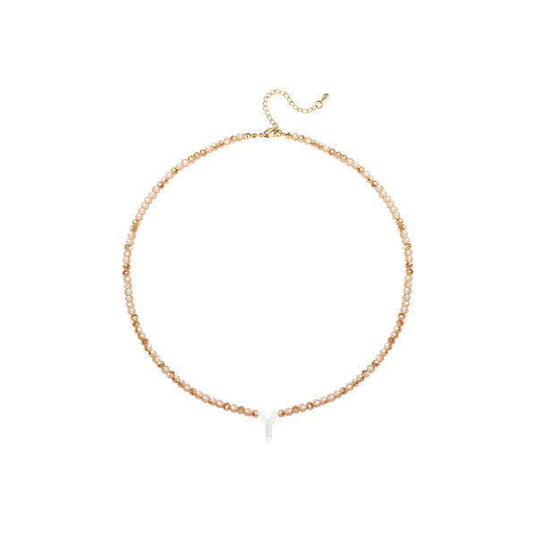 Pendant Necklaces for Women Initial Choker Necklace Beaded Shell Letter Bracelet Trendy Tiny A-Z Simple Jewelry