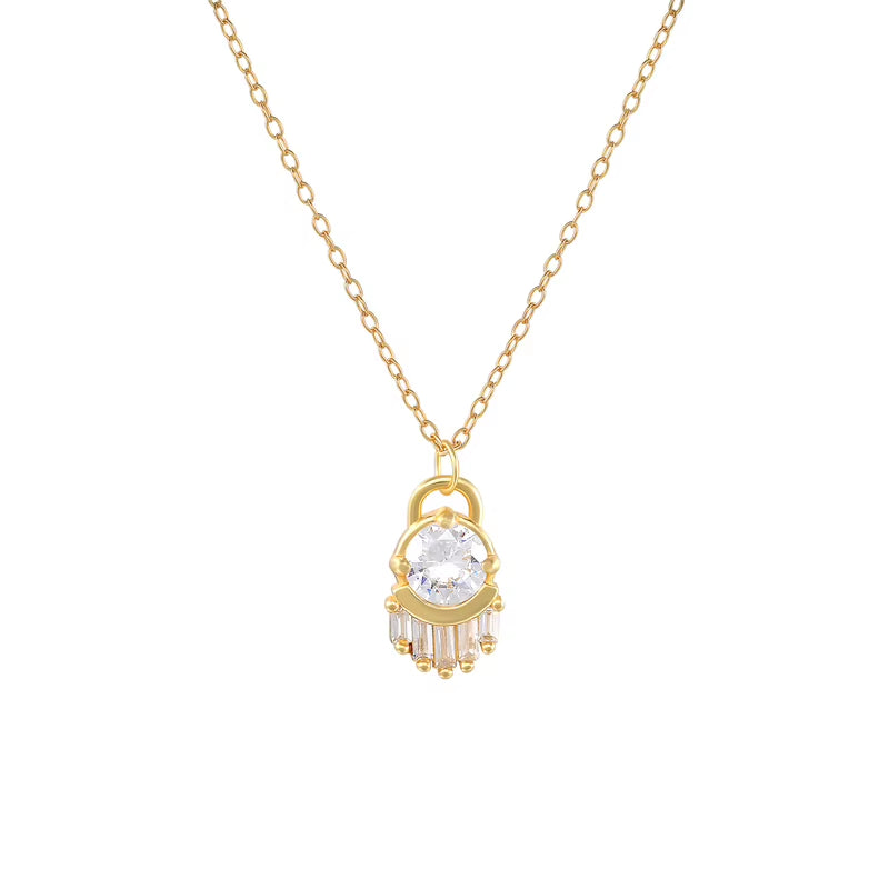 Fashion Pendant Necklaces 925 Sterling Silver Diamond Necklace Hand Shape Zircon Gold Plated Necklaces for Women