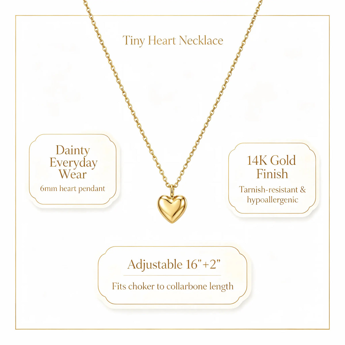 Women'S Dainty Alloy-Coated Heart Shape Necklace, Necklaces for Women with 16"+2" Extender, Tiny Minimalist Layered Chains, Valentine Gift for Her, Fashion Costume Jewelry for Anniversaries