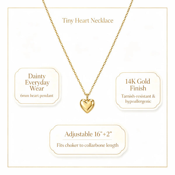 Women'S Dainty Alloy-Coated Heart Shape Necklace, Necklaces for Women with 16"+2" Extender, Tiny Minimalist Layered Chains, Valentine Gift for Her, Fashion Costume Jewelry for Anniversaries