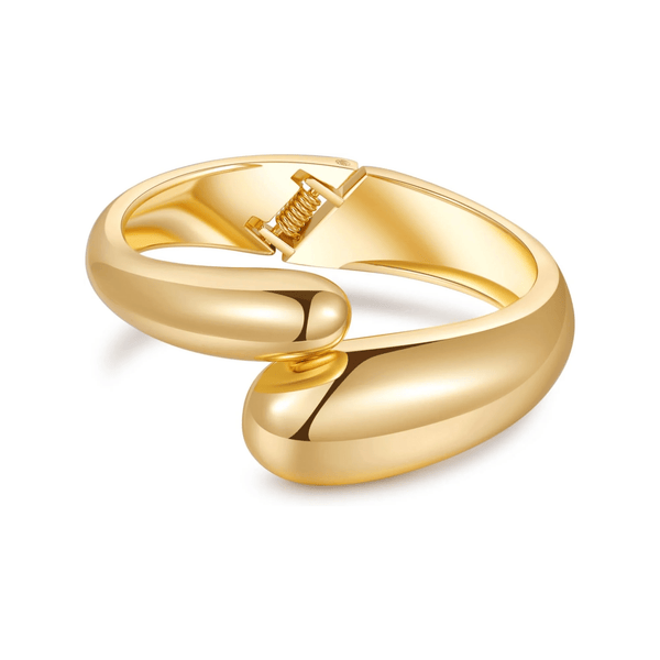 Bangle Bracelets for Women | 14K Gold Plated Trendy Wide Bracelets - KARMARKA