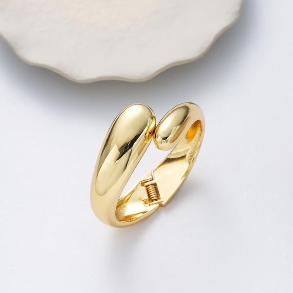 Bangle Bracelets for Women | 14K Gold Plated Trendy Wide Bracelets - KARMARKA