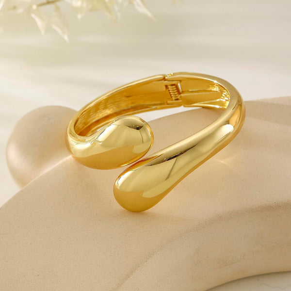 Bangle Bracelets for Women | 14K Gold Plated Trendy Wide Bracelets - KARMARKA