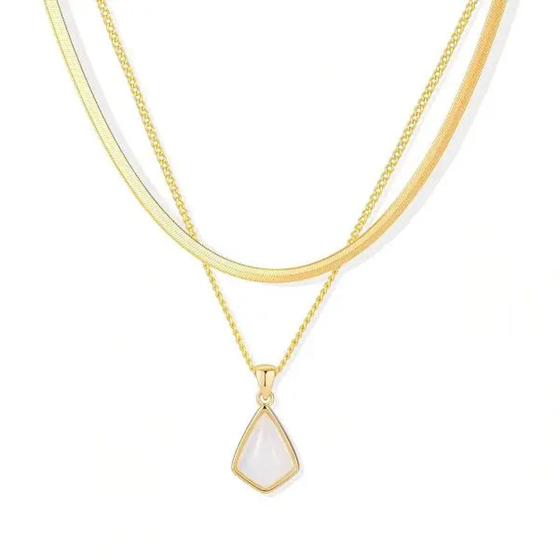 Milan Chiva Women'S 14K Gold Necklace - Dainty Cubic Zirconia Fashion Pendant Chain Jewelry for Wedding, Girl, Birthday, Adults