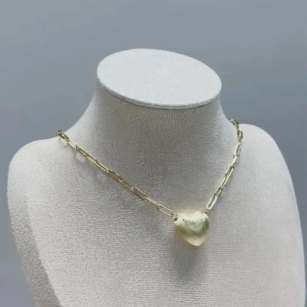 KWWLOTEE Puffy Heart Necklace Female Birthday
