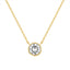 PAVOI 14K Gold Plated Circle CZ Solitaire Necklace - Dainty Elegant Bezel Pendant Necklace for Women