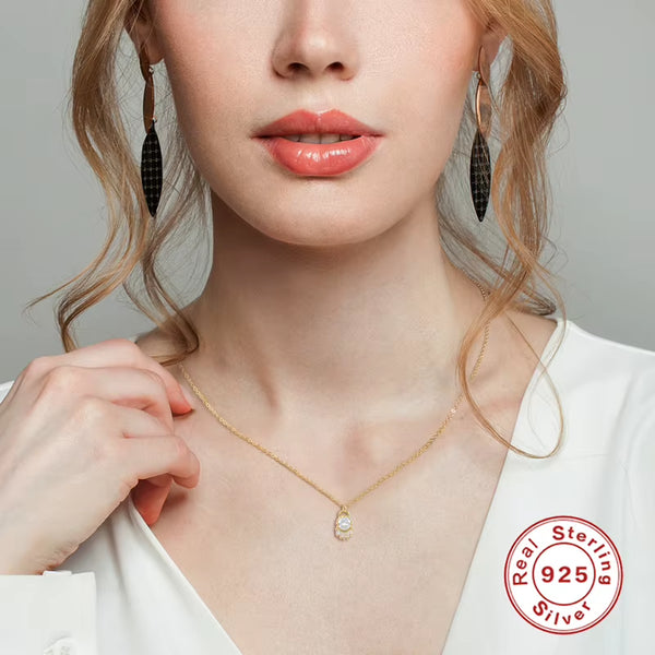 Fashion Pendant Necklaces 925 Sterling Silver Diamond Necklace Hand Shape Zircon Gold Plated Necklaces for Women