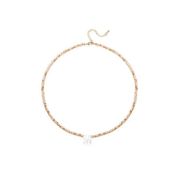 Pendant Necklaces for Women Initial Choker Necklace Beaded Shell Letter Bracelet Trendy Tiny A-Z Simple Jewelry