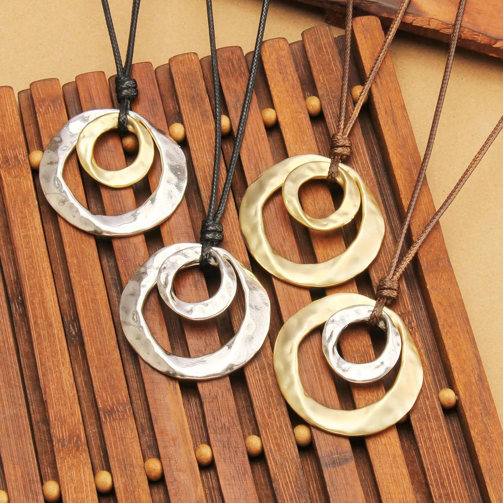 Boho Necklaces for Women Chunky Circle Necklace Bohemian Necklaces