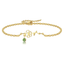 Birth Flower Bracelets, 14K Gold Plated Birth Month Floral Birthstone Charm Bracelets Wildflower Birthflower Jewelry Birthday Gifts for Women - KARMARKA