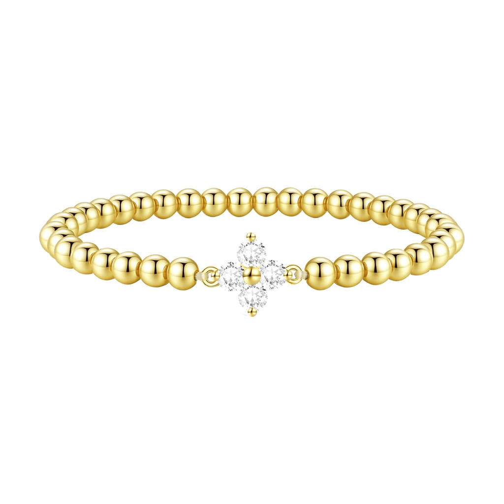 Birthstone Gold Bracelets for Women Trendy Clover Charm Bracelets - KARMARKA