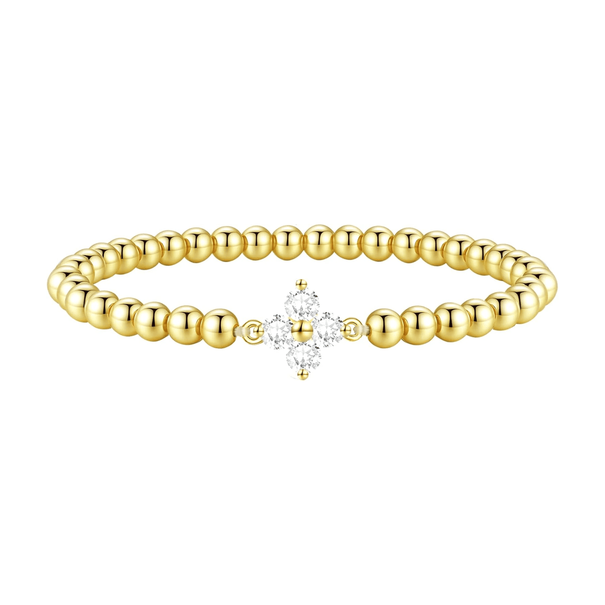 Birthstone Gold Bracelets for Women Trendy Clover Charm Bracelets - KARMARKA