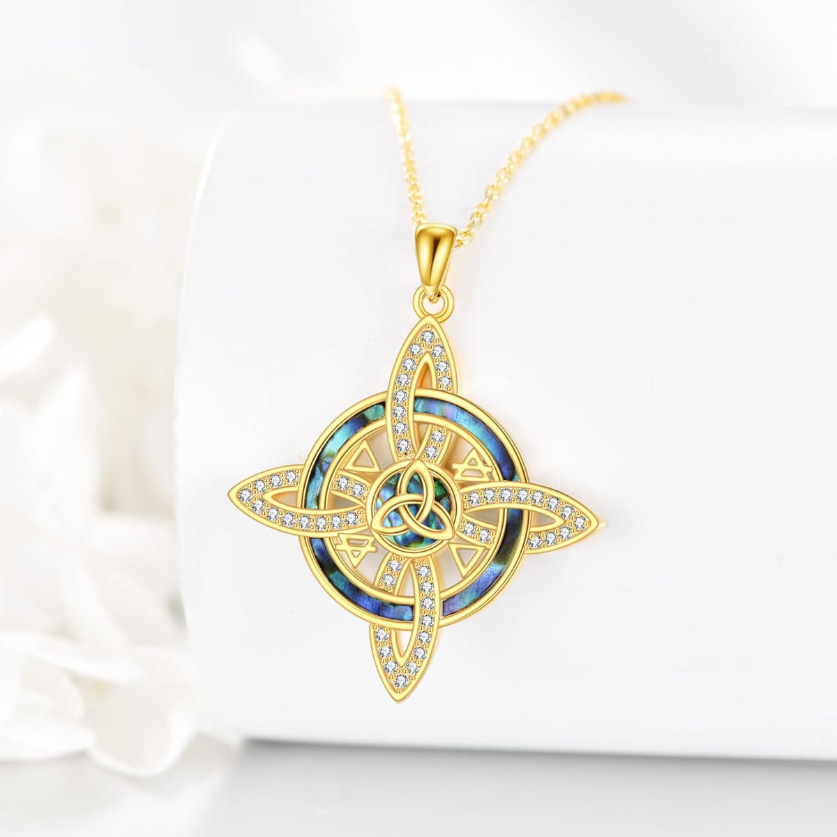 Witches Knot Necklace S925 Sterling Silver Nudo De Bruja Witch Knot Pendant Necklaces Triquetra Protection Jewelry Gifts for Women