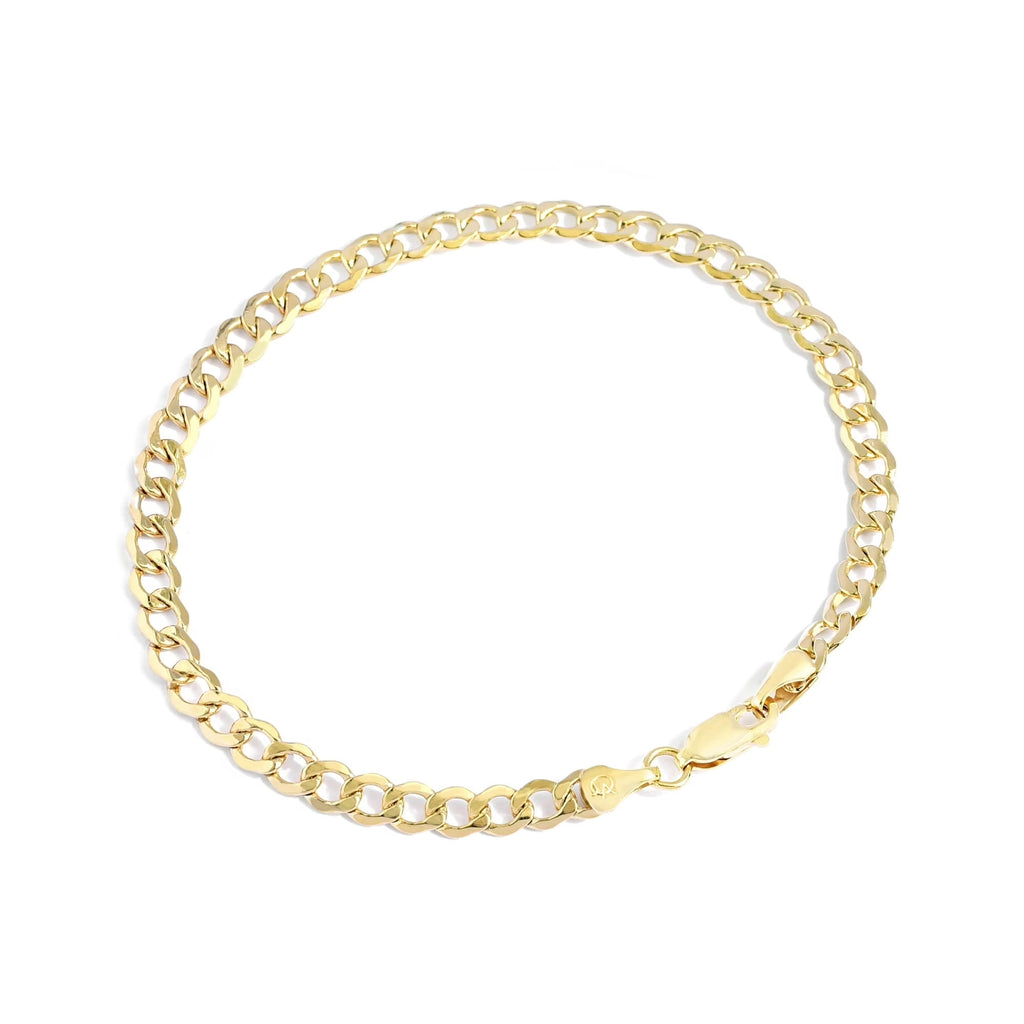 Gold Filled Chain Bracelet Collection - 14K Solid Yellow Gold Filled Miami Cuban Curb Link Chain Bracelets for Women and Men with Different Sizes (4.5Mm, 5.5Mm)