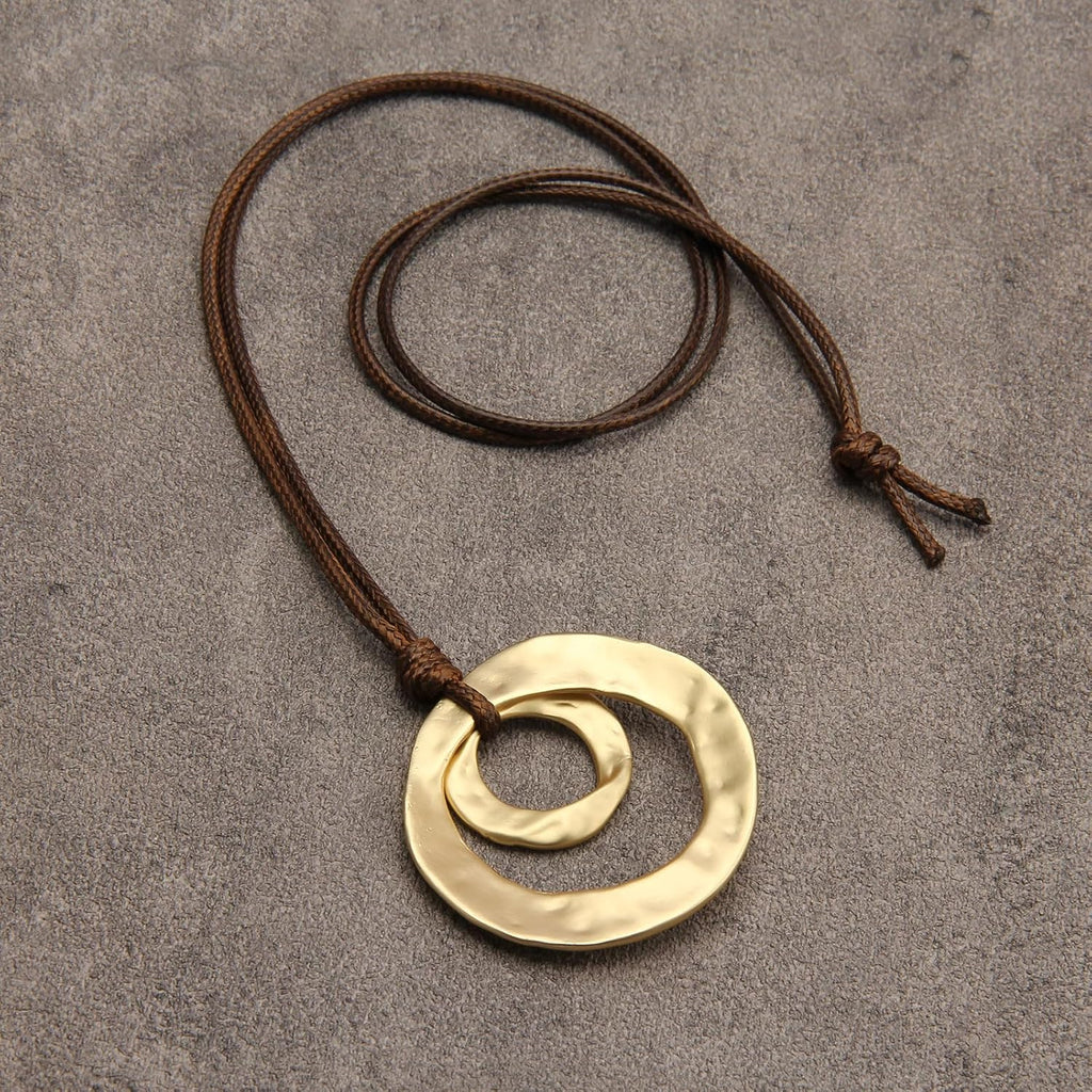 Boho Necklaces for Women Chunky Circle Necklace Bohemian Necklaces