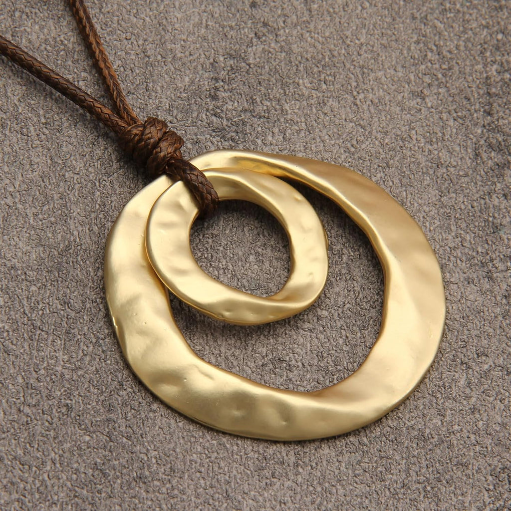 Boho Necklaces for Women Chunky Circle Necklace Bohemian Necklaces